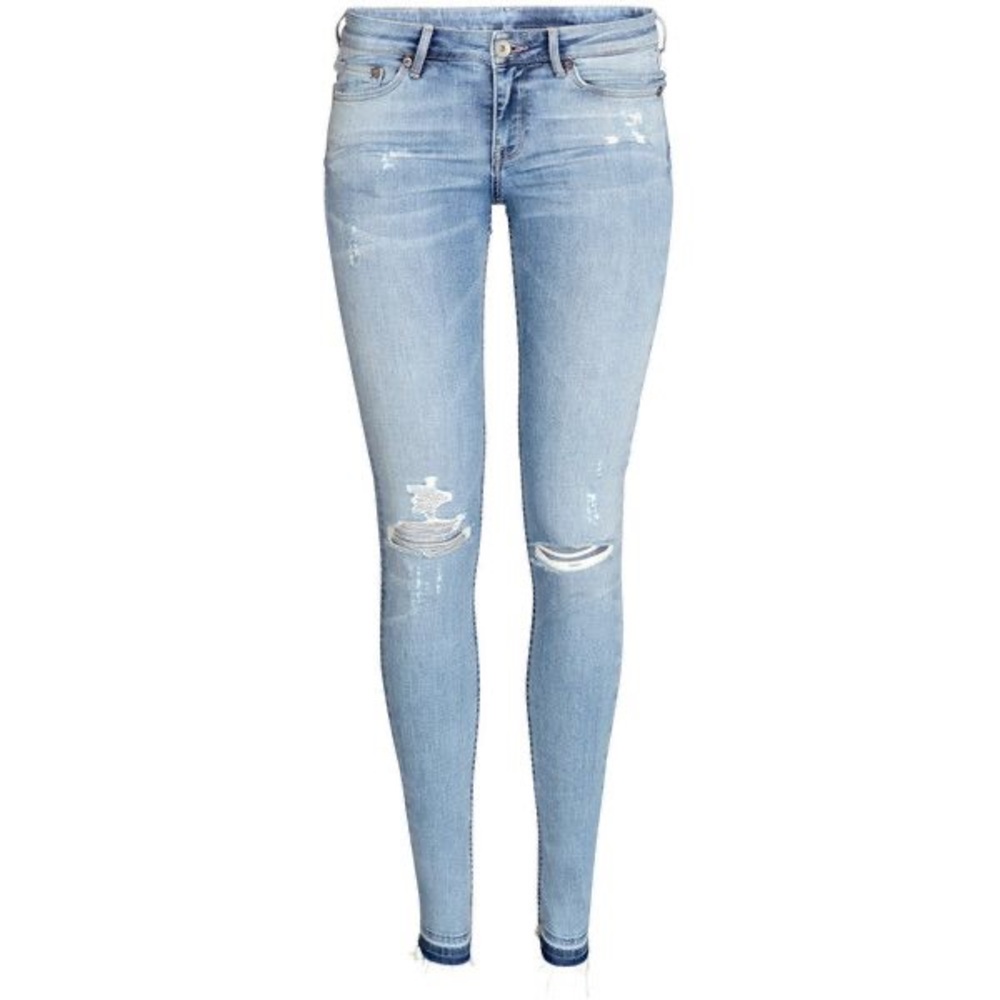 h&m super skinny distressed light wash jeans